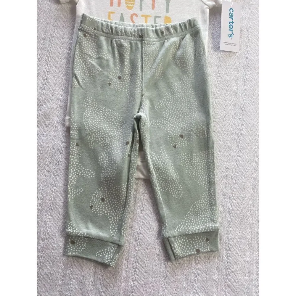 CARTER’S BABY BOY 12M Hoppy Easter Bodysuit and Pants Set